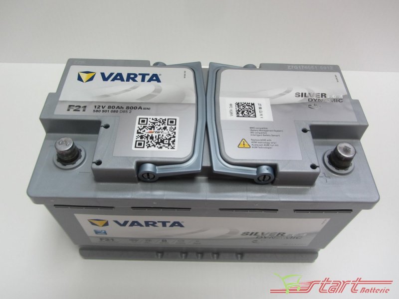 Varta Auto Batteria F21 80 Ah Silver Dynamic AGM Start & Stop 12V 800A –  Ricambi Auto 24